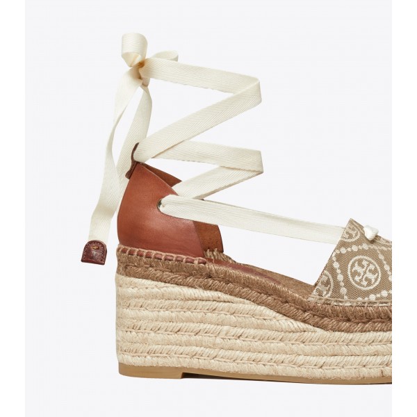 T Monogram Espadrille Wedge