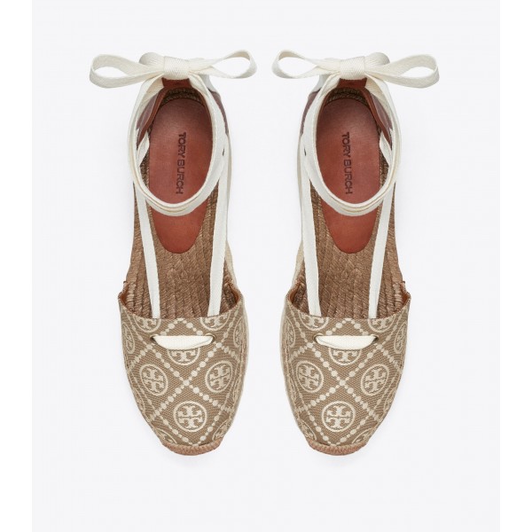 T Monogram Espadrille Wedge