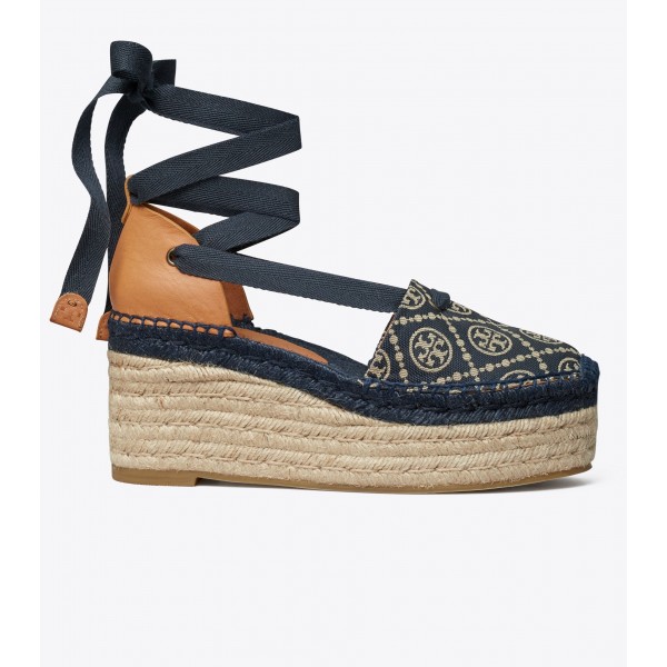 T Monogram Espadrille Wedge