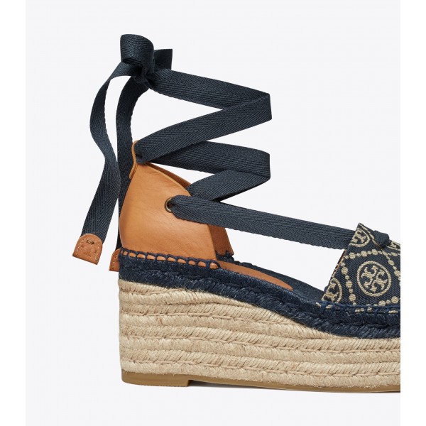 T Monogram Espadrille Wedge