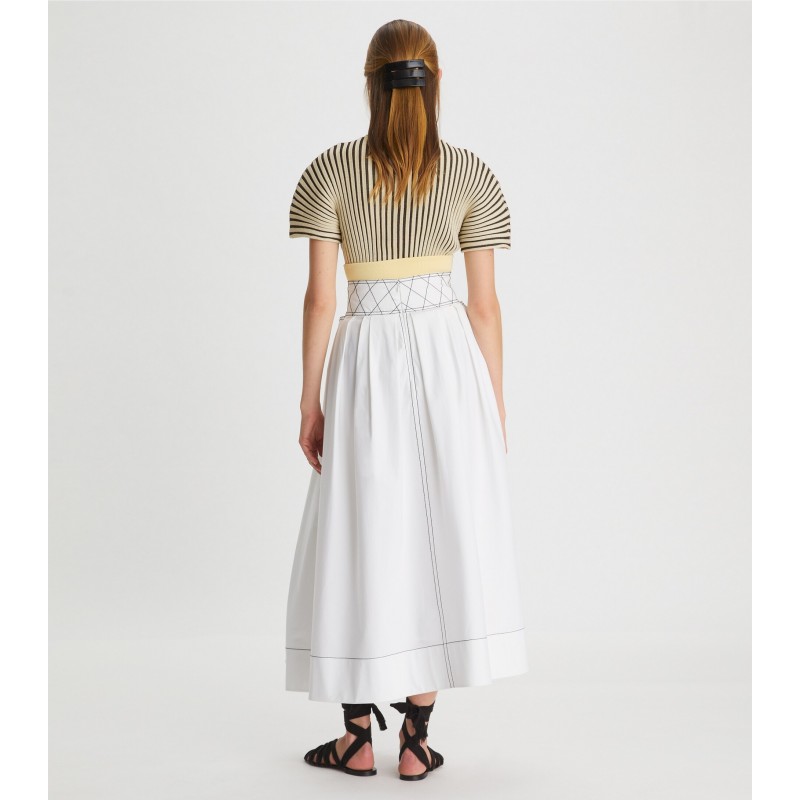 Plaited-Rib Short-Sleeve Sweater