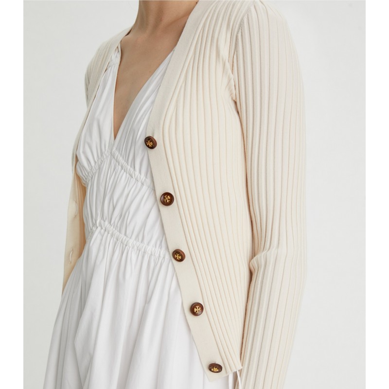 Color-Block Ribbed Cardigan