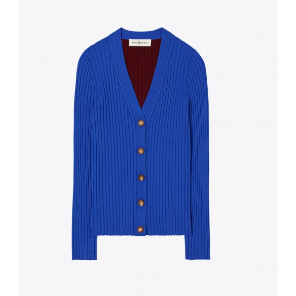 Color-Block Ribbed Cardigan