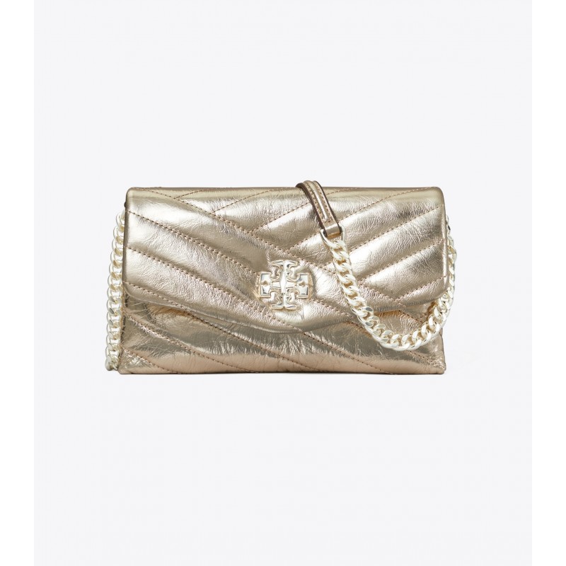 Kira Chevron Metallic Chain Wallet