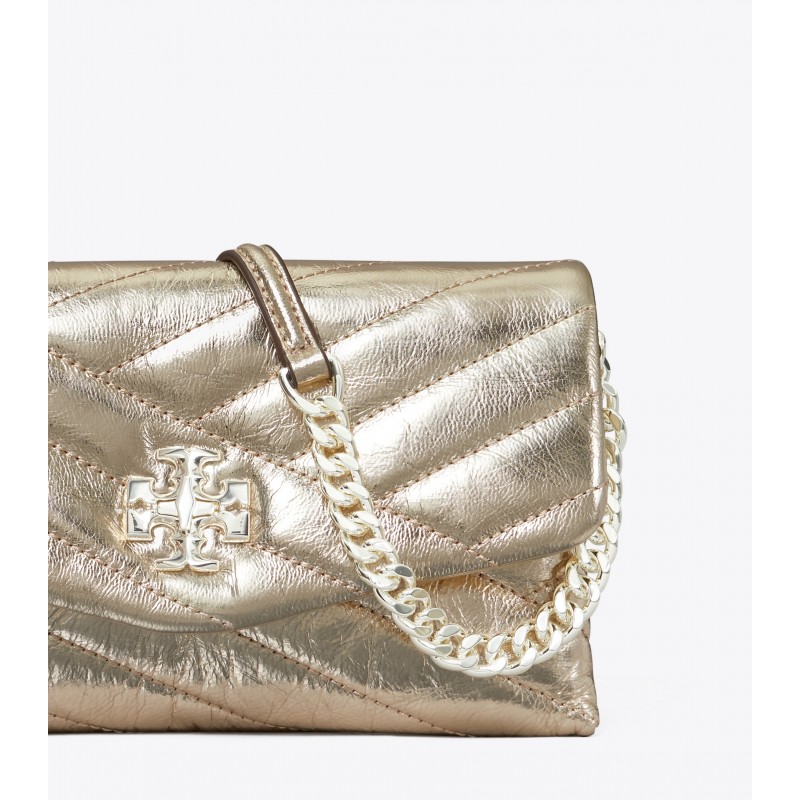 Kira Chevron Metallic Chain Wallet