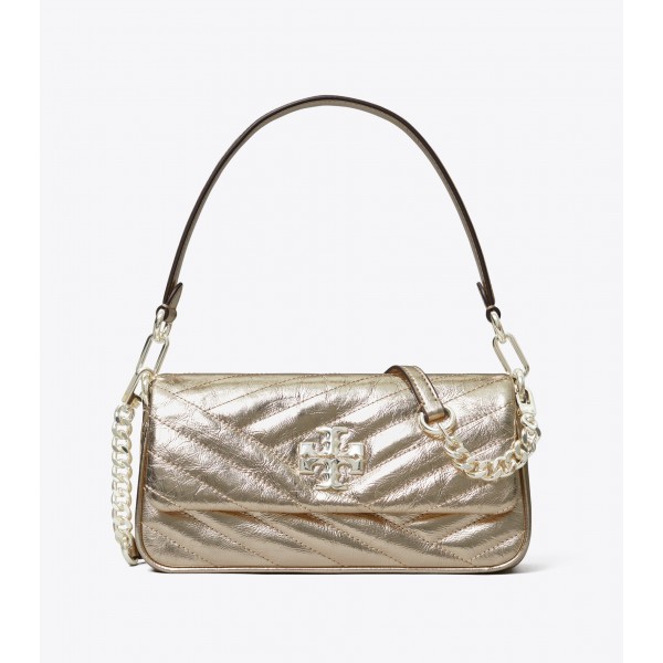 Kira Chevron Metallic Small Flap Shoulder Bag