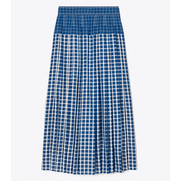 Picnic Plaid Silk Pleated Skirt