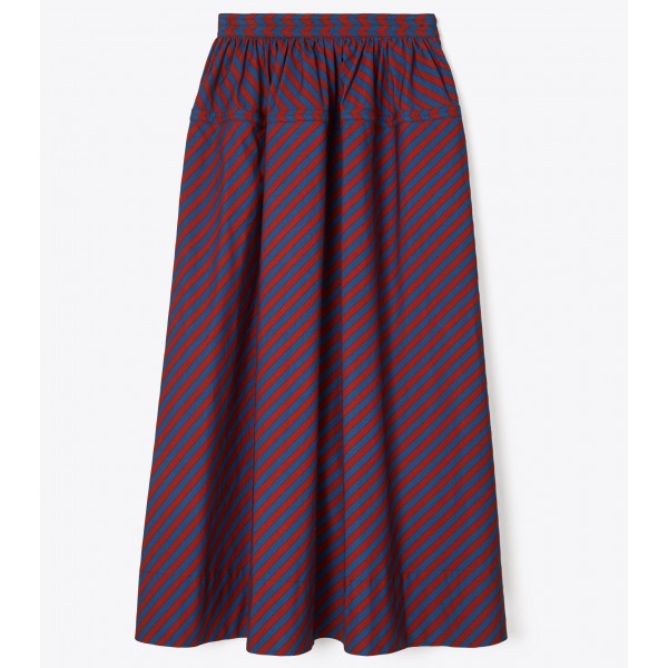 Striped Cotton Poplin Skirt