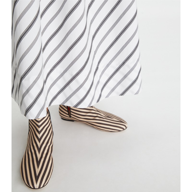 Variegated Stripe Poplin Skirt