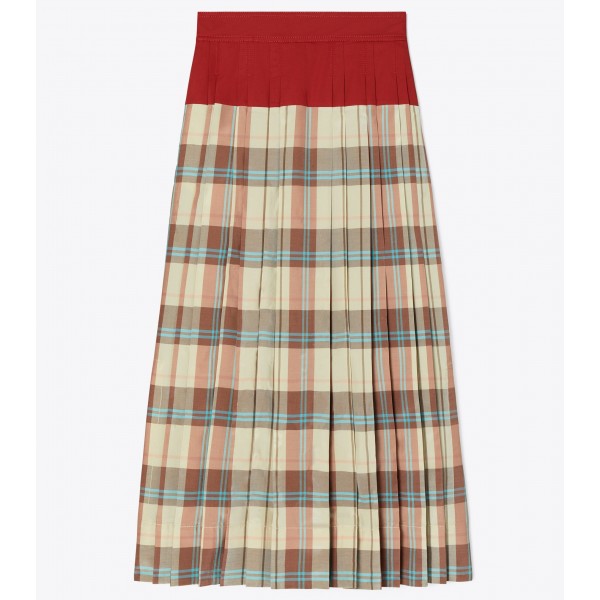 Plaid Silk Skirt