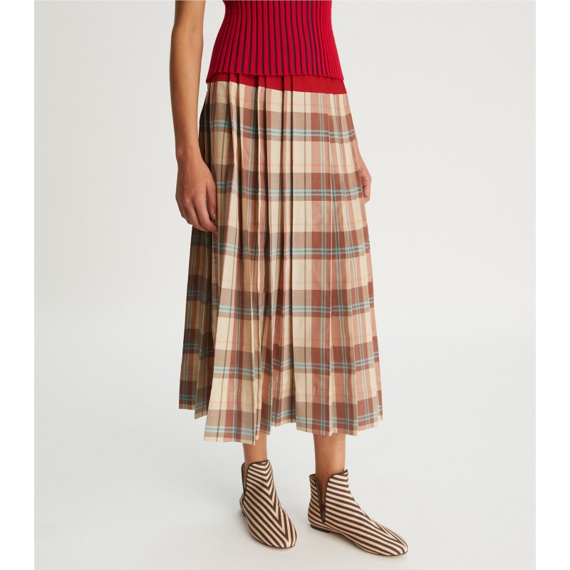 Plaid Silk Skirt