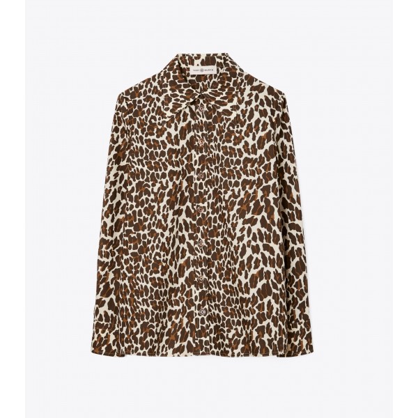 Reva Leopard Poplin Shirt