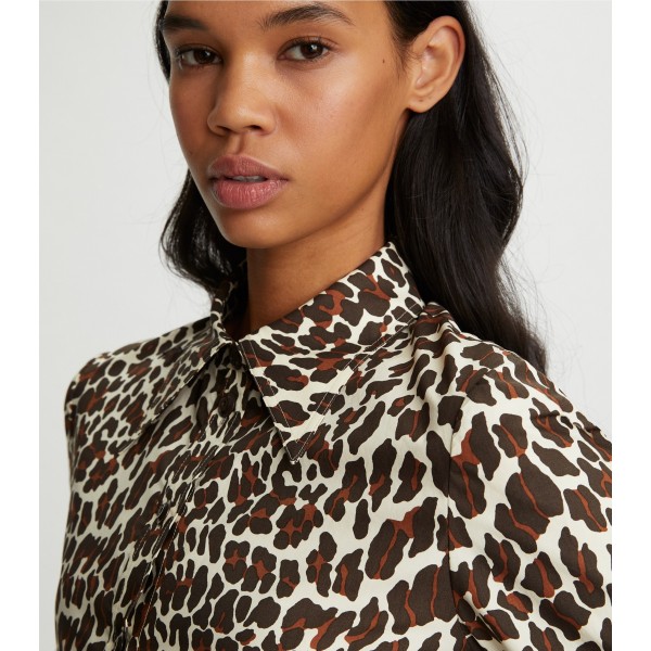 Reva Leopard Poplin Shirt