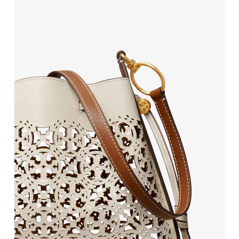 T Monogram Laser-Cut Bell Bag