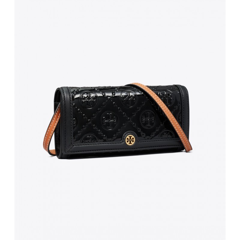 T Monogram Patent Wallet Crossbody