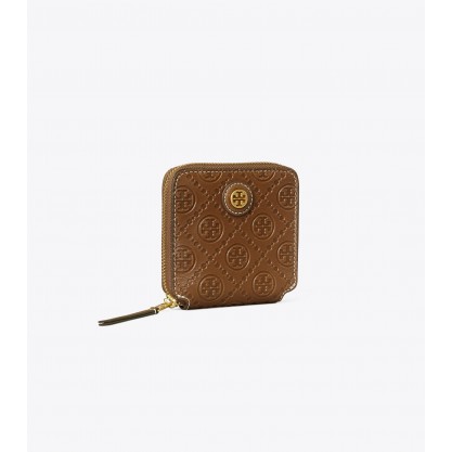 T Monogram Leather Bi-Fold Wallet