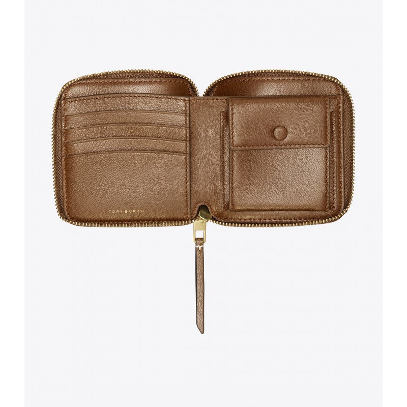 T Monogram Leather Bi-Fold Wallet