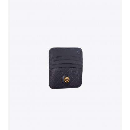 T Monogram Leather Card Case