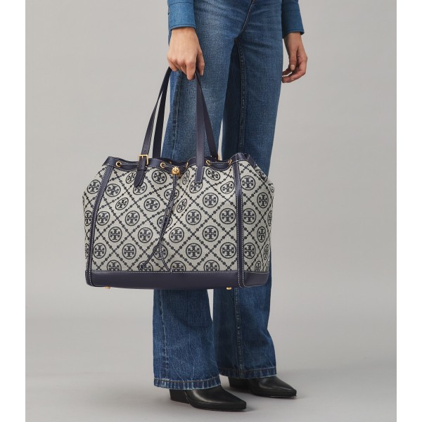 T Monogram Jacquard Tote Bag