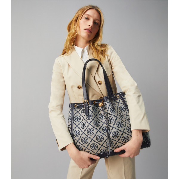 T Monogram Jacquard Tote Bag