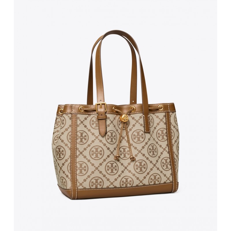 T Monogram Jacquard Small Tote Bag