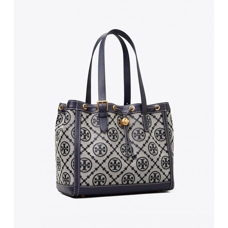 T Monogram Jacquard Small Tote Bag