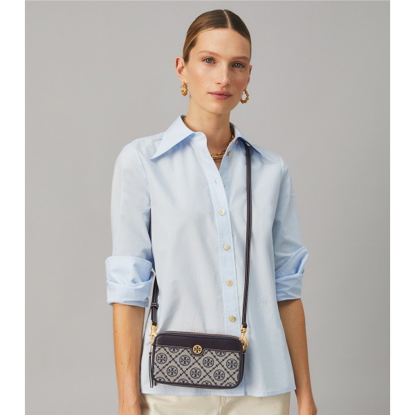 T Monogram Jacquard Double-Zip Mini Bag