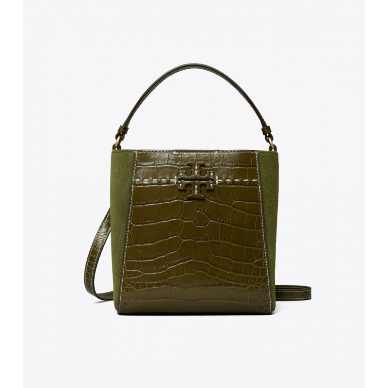 McGraw Embossed Small Bucket Bag