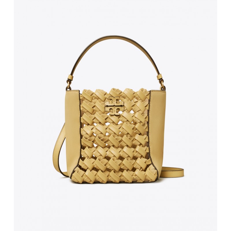 McGraw Woven Embossed Small Bucket Bag