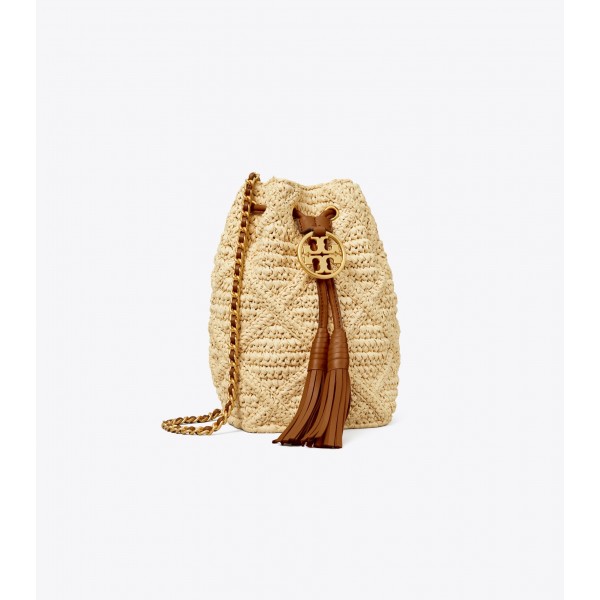 Fleming Soft Straw Mini Bucket Bag