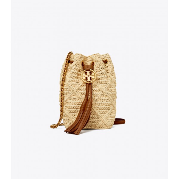 Fleming Soft Straw Mini Bucket Bag