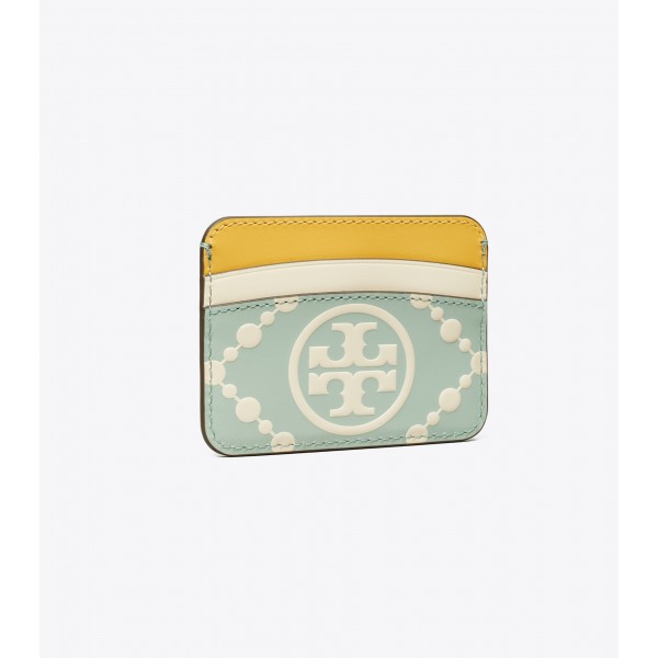 T Monogram Embossed Card Case