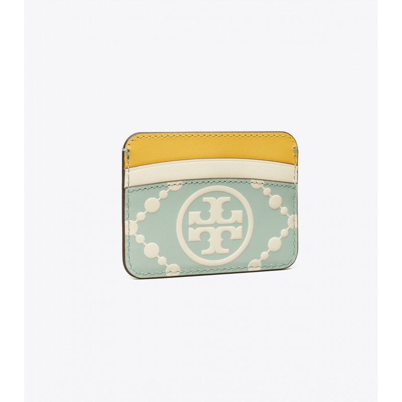 T Monogram Embossed Card Case