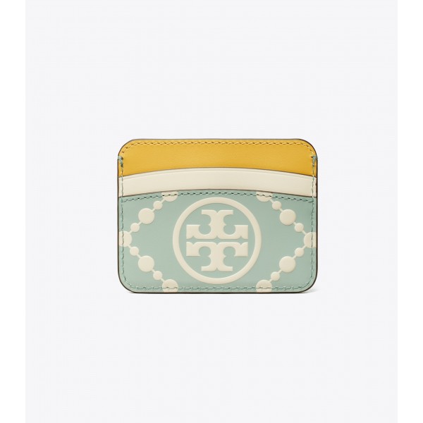 T Monogram Embossed Card Case