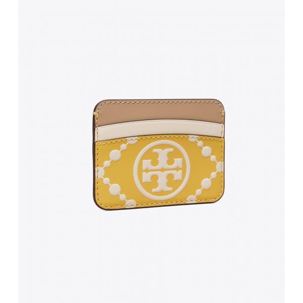 T Monogram Embossed Card Case