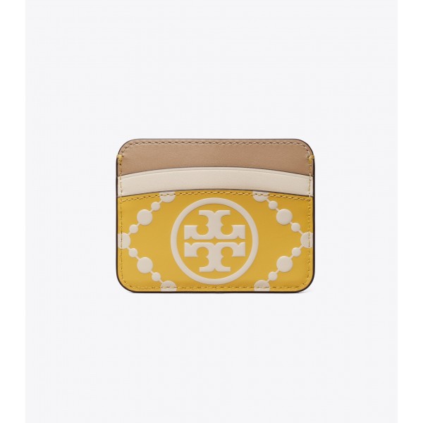 T Monogram Embossed Card Case