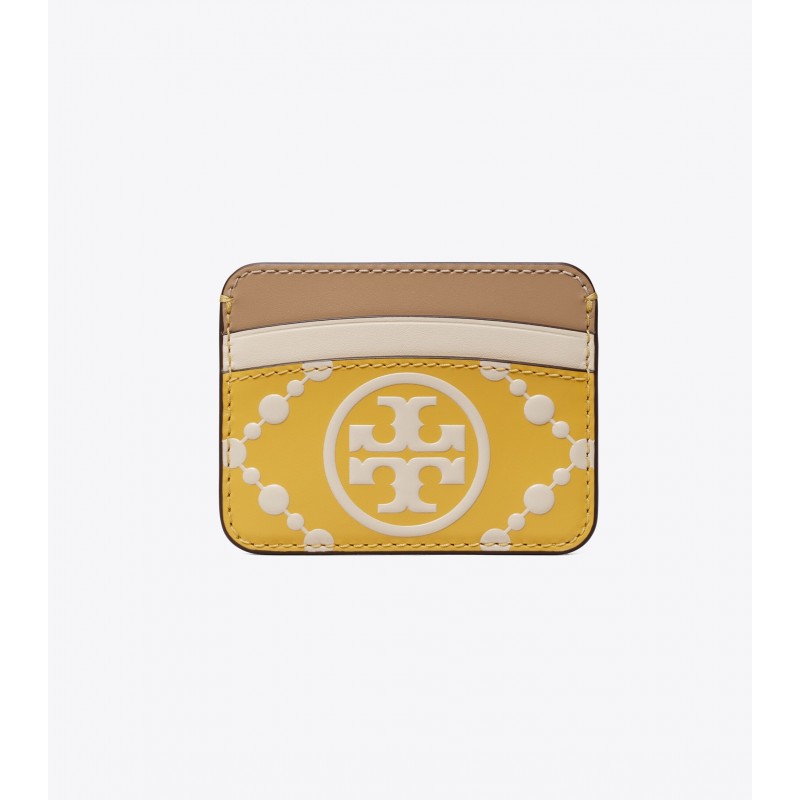 T Monogram Embossed Card Case