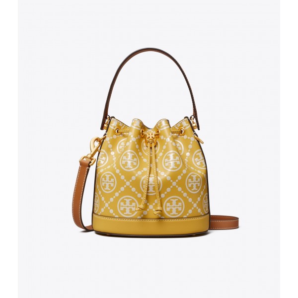 T Monogram Embossed Bucket Bag