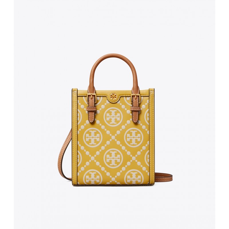 T Monogram Embossed Mini Tote