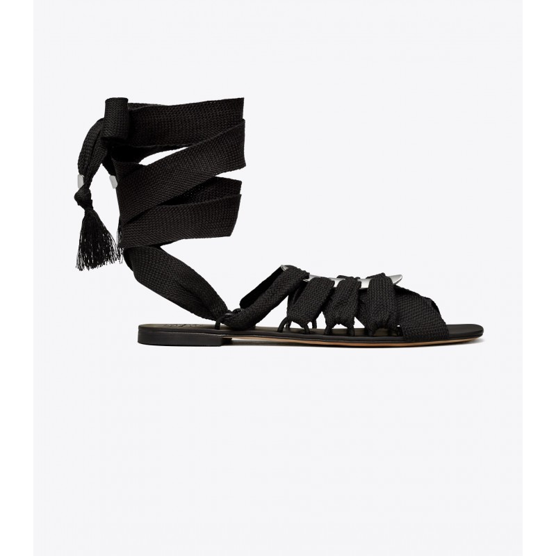 Ribbon Lace Up Sandal