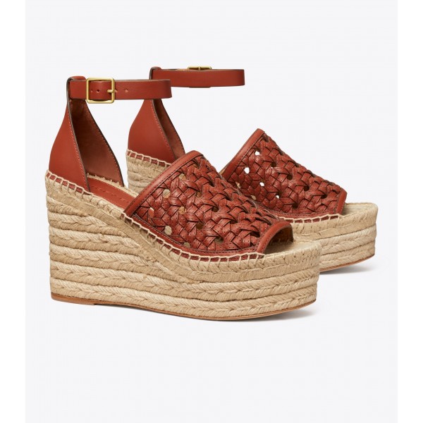 Basket-Weave Espadrille Wedge