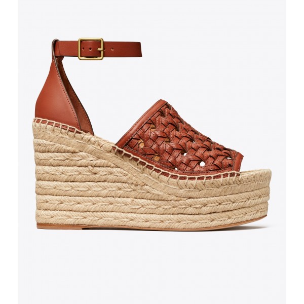 Basket-Weave Espadrille Wedge