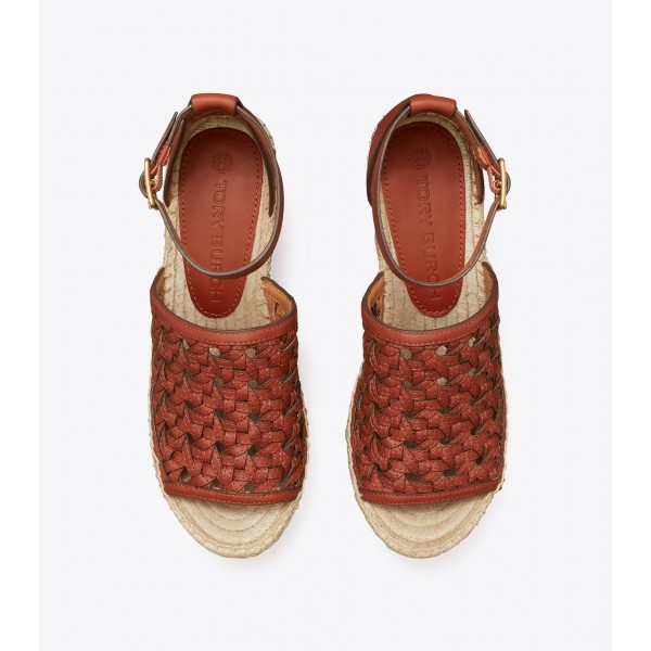 Basket-Weave Espadrille Wedge