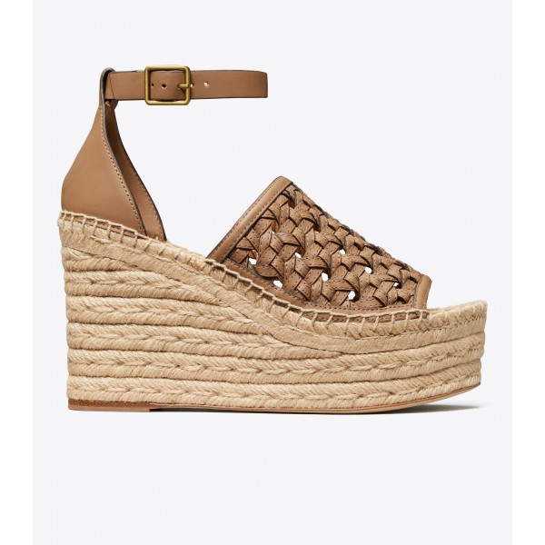 Basket-Weave Espadrille Wedge