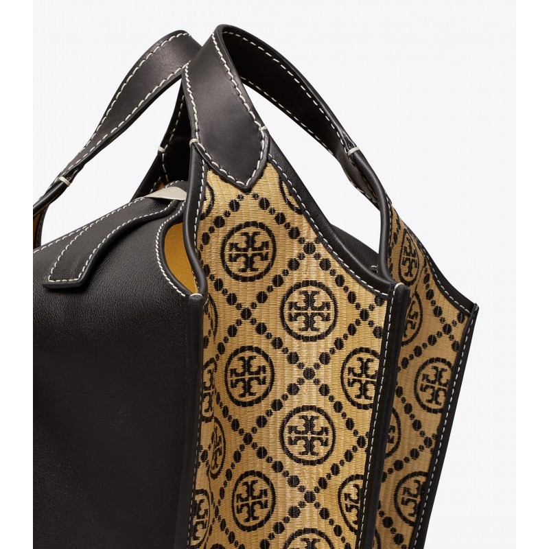 Raffia Monogram Lampshade Bag